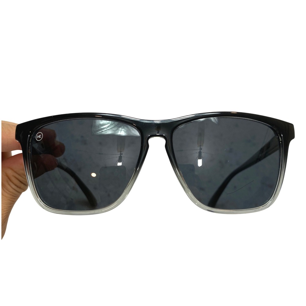 Knockaround Fast Lanes Polarized Sunglasses Black Clear Gradient B251